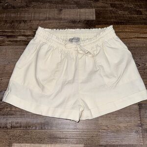 PacSun Cream Linen Blend Drawstring Shorts Women’s Small Elastic Waist Casual